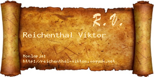 Reichenthal Viktor névjegykártya